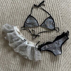 Sparkly silver rave outfit XS